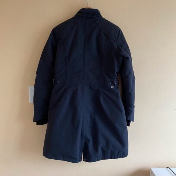 North Face Coat Woman Large Black Hyvent Down Filled Adjustable Pockets NO HOOD - Picture 3 of 16
